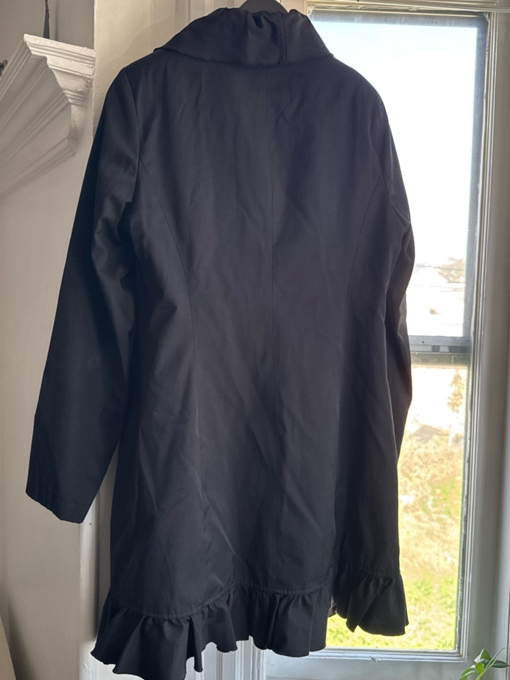 DKNY Black Ruffle Blazer with Red Satin Lining - Picture 3 of 8